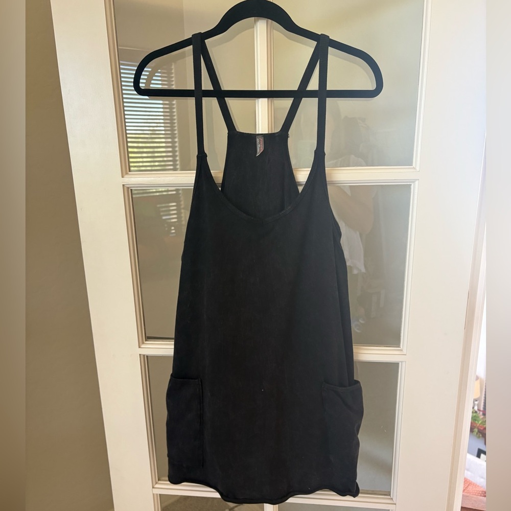 P MOVEMENT Hot Shot Mini Dress in Washed Black